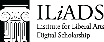 Institute for Liberal Arts Digital Scholarship black and white logo featuring white column